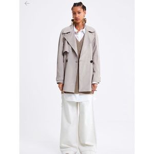 Zara Faux Suede Trench Coat